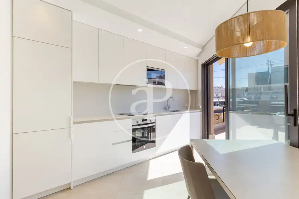 Kitchen of Attic for rent in Valencia  with Air Conditioner, Heating and Terrace