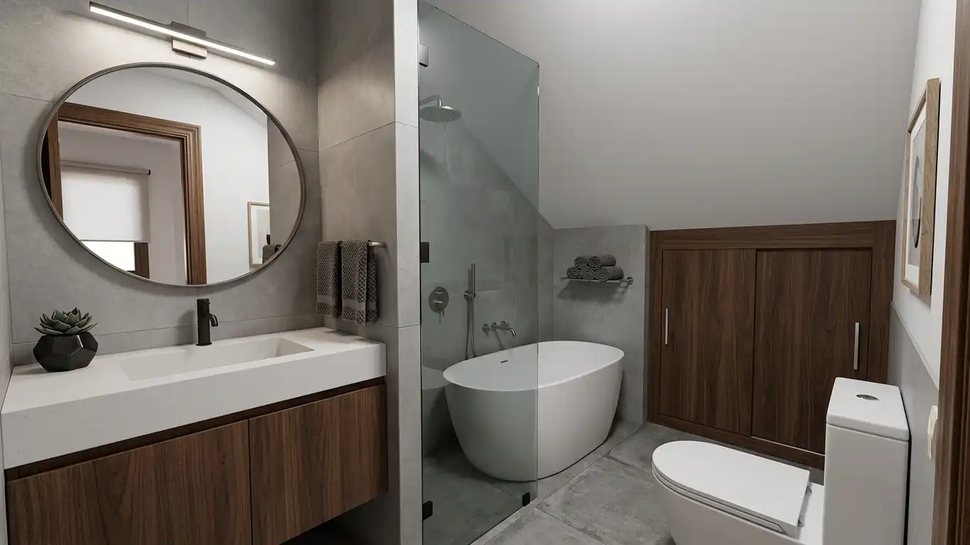 Baño de Dúplex de alquiler en Villaviciosa de Odón con Aire acondicionado, Calefacción y Parquet