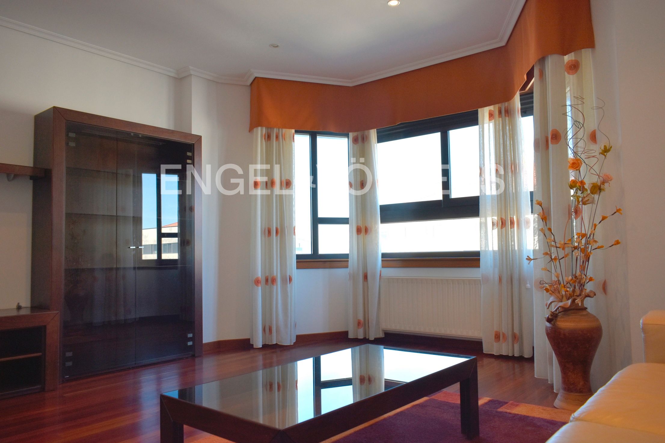 Sala d'estar de Apartament de lloguer en Vigo  amb Calefacció, Parquet i Moblat