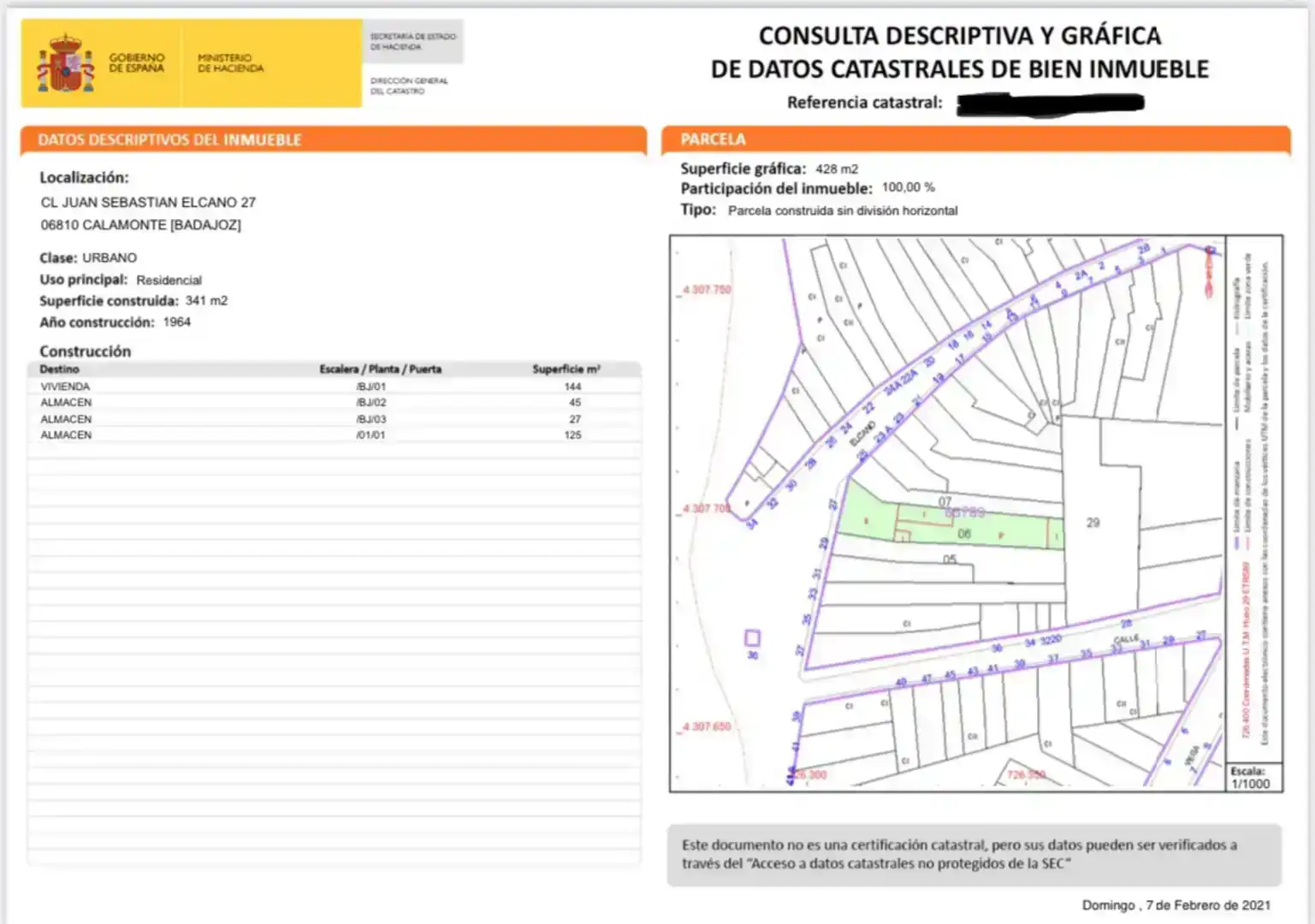 Planta baja en venta en Calamonte