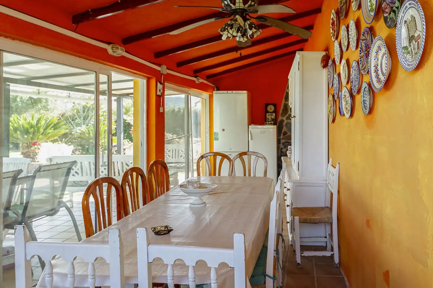 Dining room of Houses for sale in Sant Martí Sarroca  with Air Conditioner, Heating and Terrace