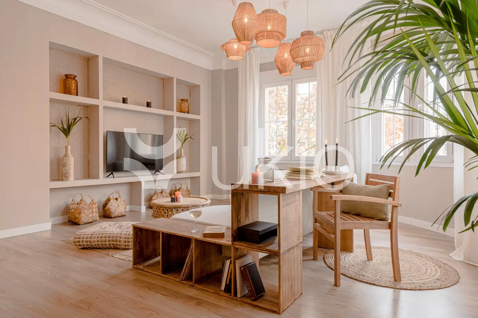 Sala de estar de Apartamento de alquiler en Madrid con Aire acondicionado, Calefacción y Terraza
