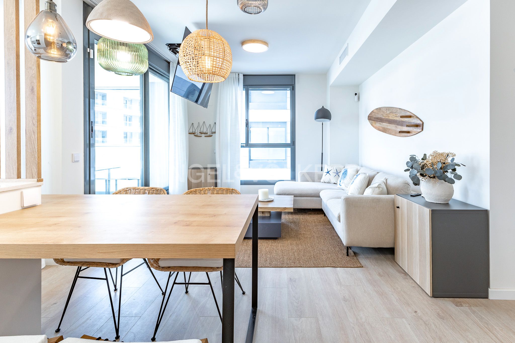 Living room of Apartment to rent in Badalona  with Air Conditioner, Heating and Terrace