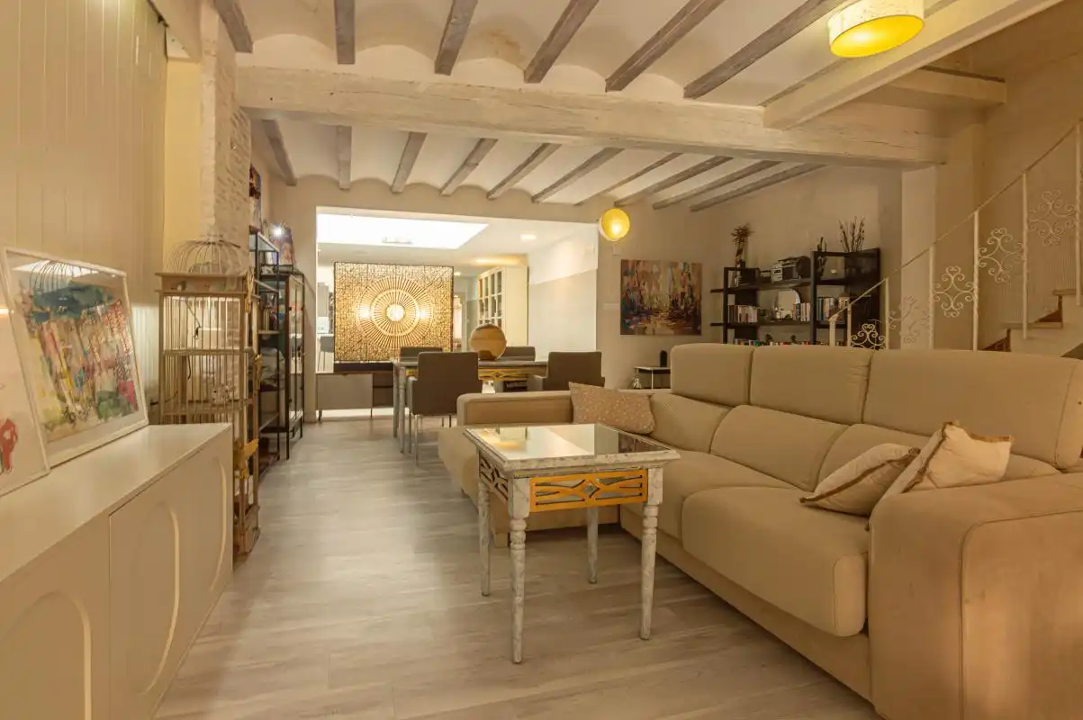 Wohnzimmer von Haus oder Chalet zum Verkauf in Oliva mit Klimaanlage, Heizung und Privatgarten