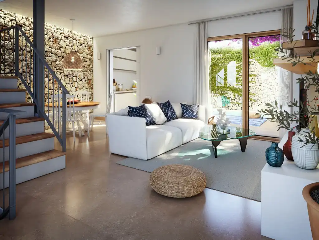 Sala d'estar de Finca rústica en venda en Pollença amb Aire condicionat i Piscina