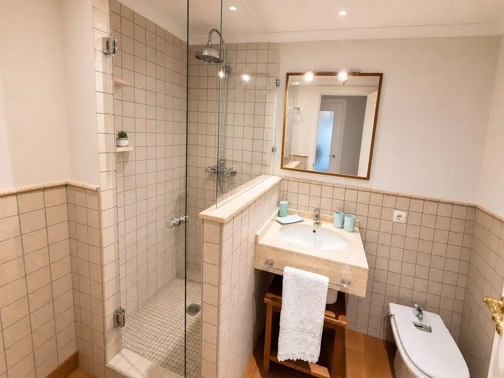 Badezimmer von Wohnung zur Miete in Alicante / Alacant mit Parkett und Möbliert