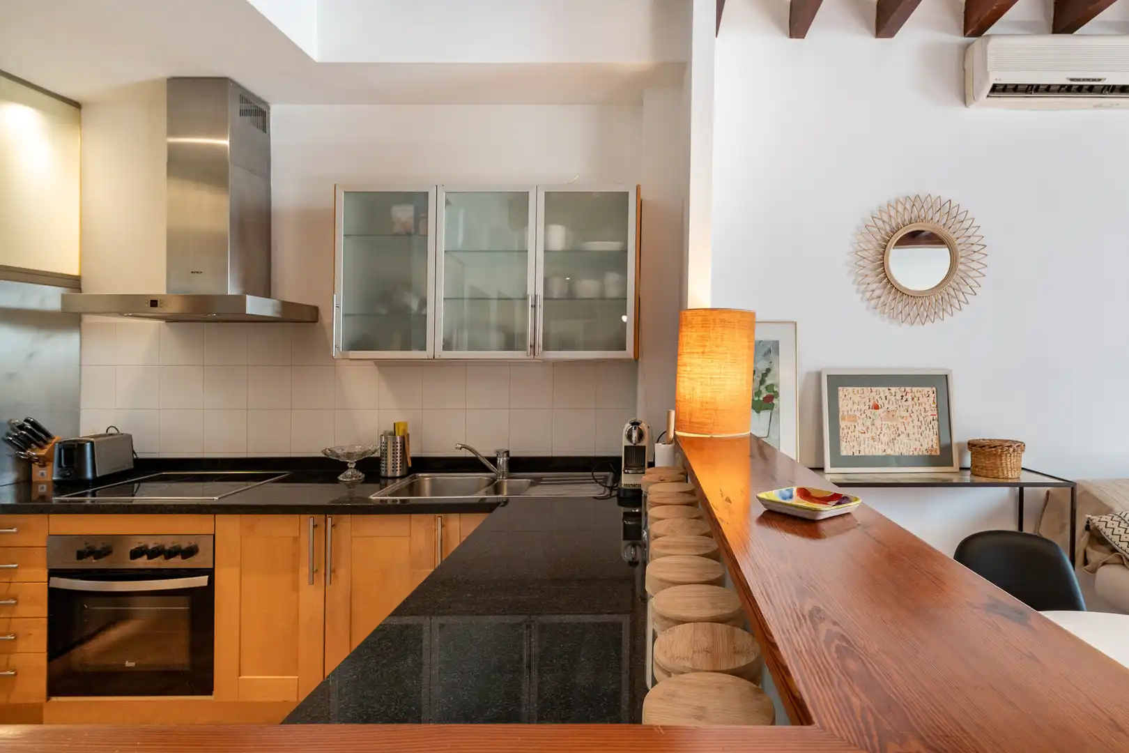 Küche von Dachboden zum Verkauf in  Palma de Mallorca mit Klimaanlage, Möbliert und Balkon