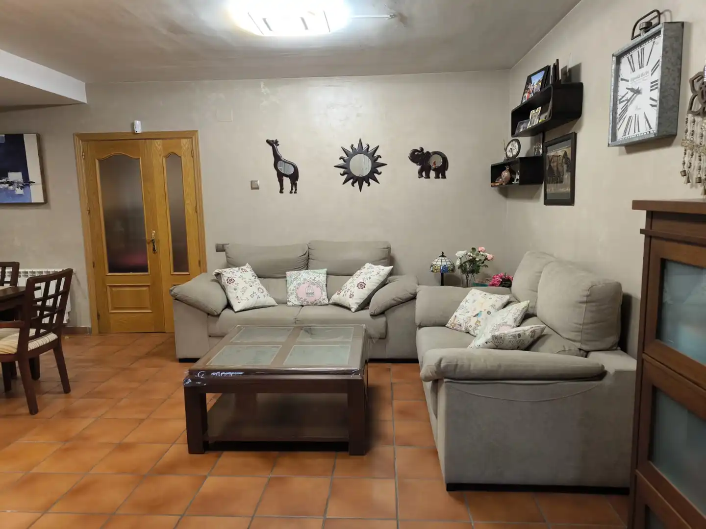 Sala d'estar de Casa adosada en venda en Galapagar amb Calefacció, Jardí privat i Terrassa