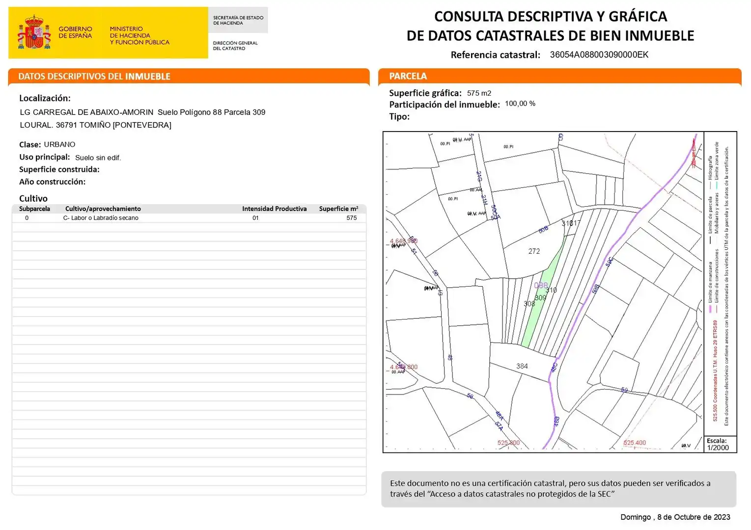 Terreno en venta en Tomiño