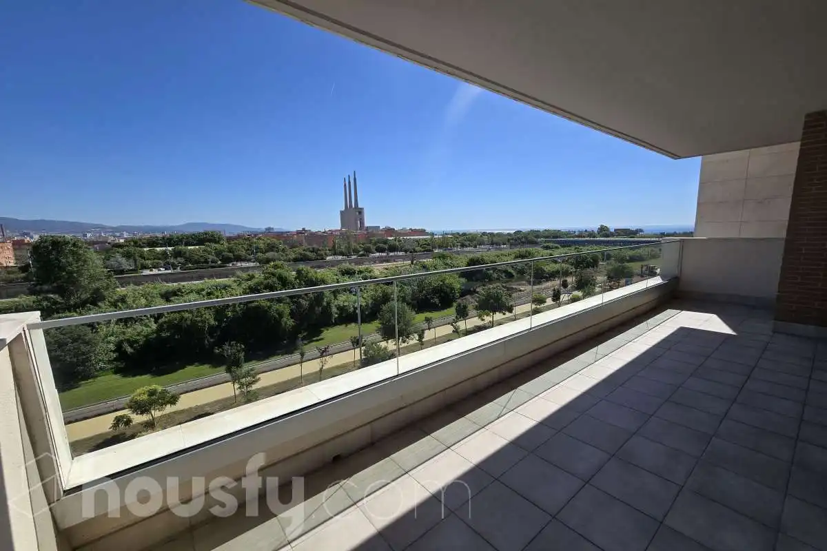 Terrasse von Wohnung zur Miete in Sant Adrià de Besòs mit Klimaanlage und Balkon