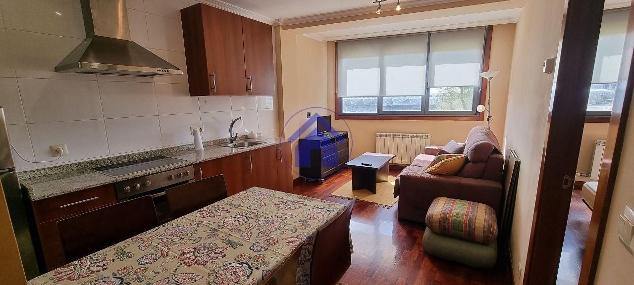 Sala d'estar de Apartament en venda en Vigo  amb Calefacció, Parquet i Moblat