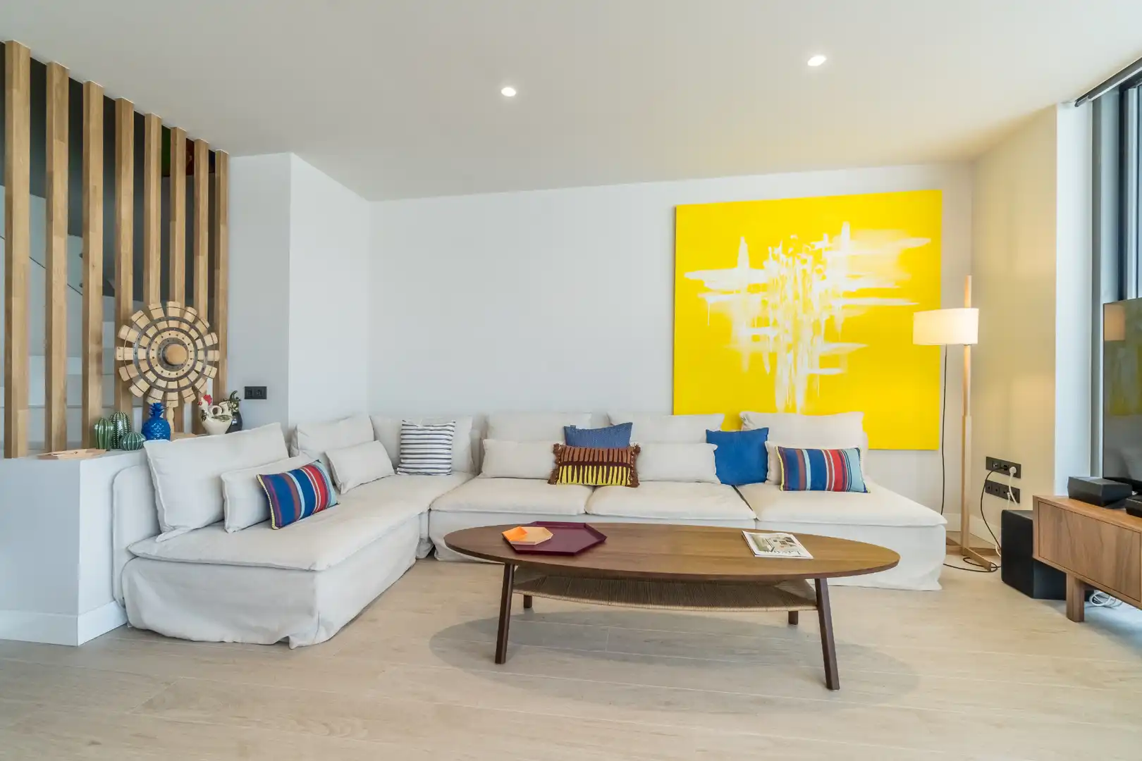 Sala de estar de Casa adosada de alquiler en Cambrils con Aire acondicionado, Calefacción y Jardín privado