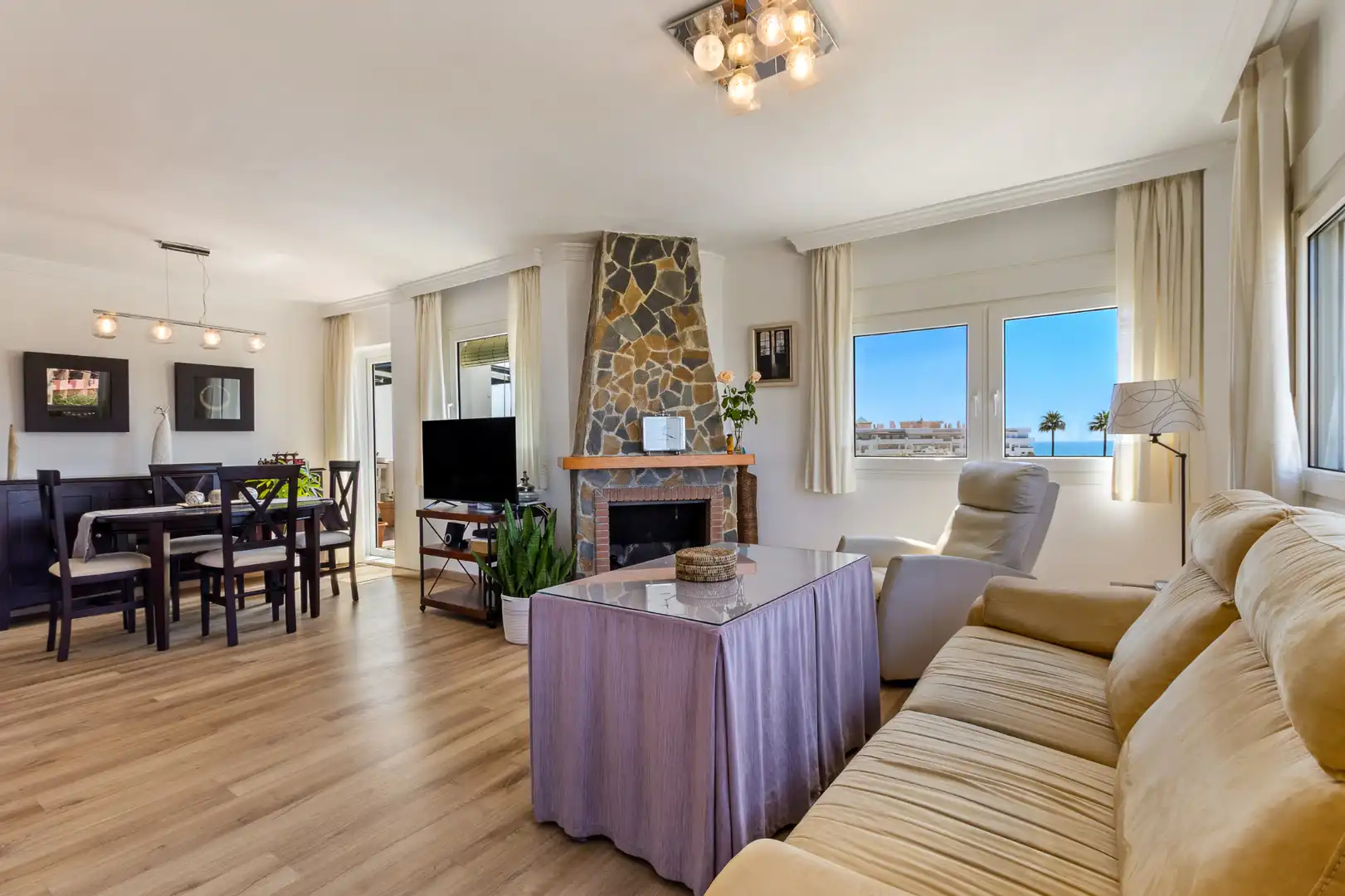 Wohnzimmer von Wohnung zum Verkauf in Rincón de la Victoria mit Terrasse, Möbliert und Ofen
