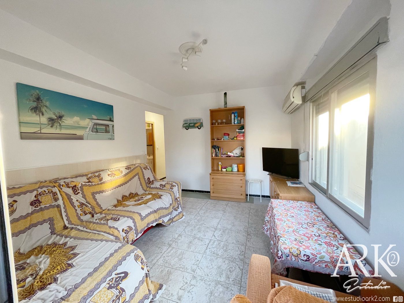 Sala d'estar de Apartament en venda en Bellreguard amb Aire condicionat, Terrassa i Moblat