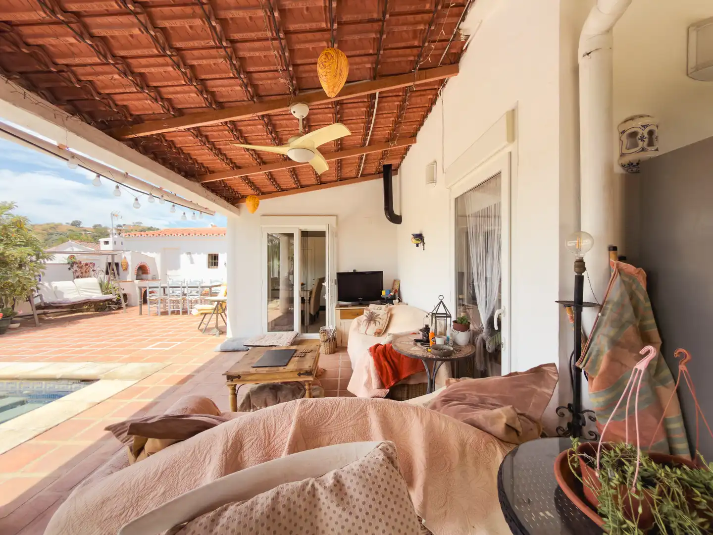 Terraza de Finca rústica en venta en Coín con Aire acondicionado, Trastero y Piscina