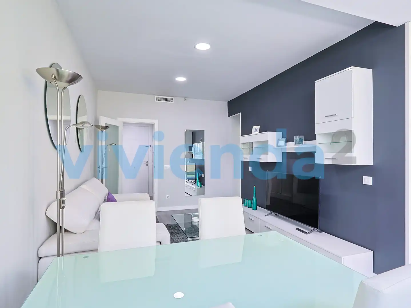 Wohnzimmer von Wohnung zur Miete in Madrid mit Klimaanlage, Heizung und Terrasse