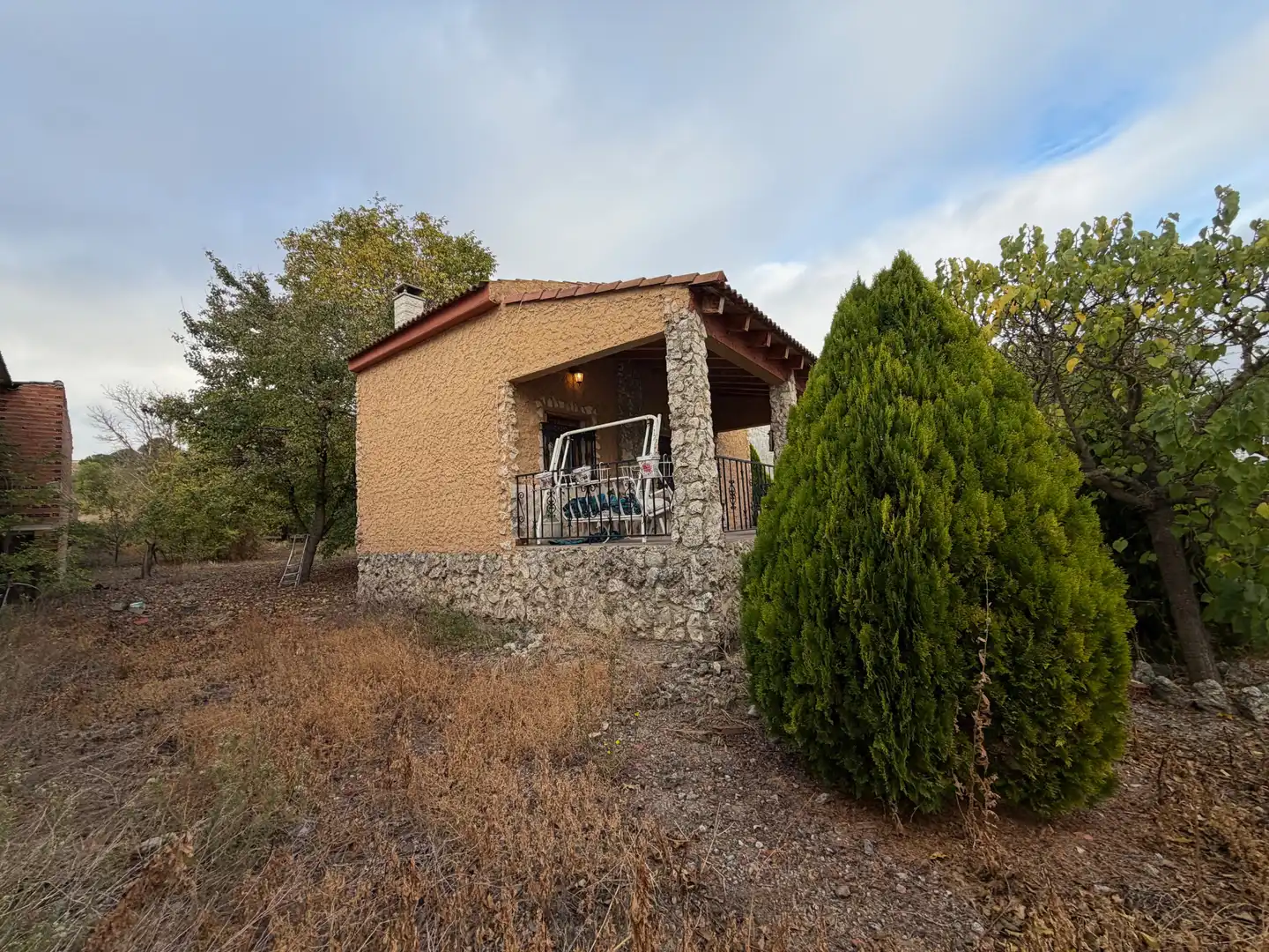 Vista exterior de Finca rústica en venta en Fombellida con Jardín privado, Terraza y Amueblado
