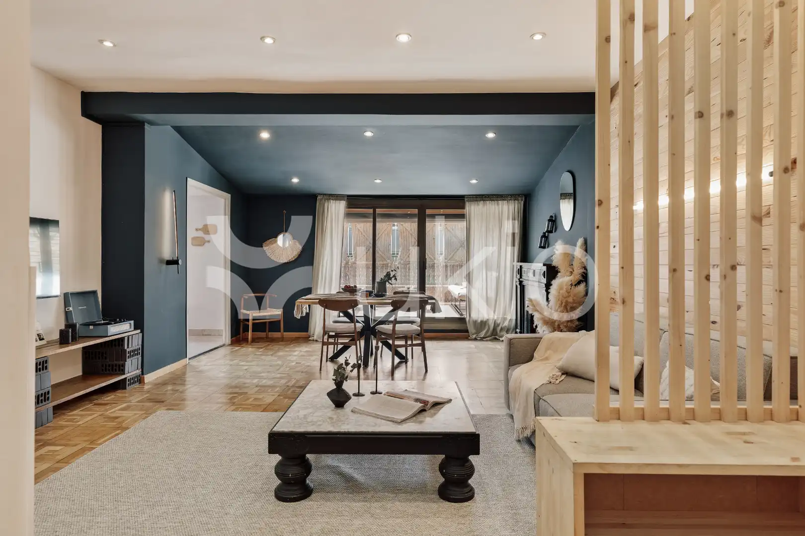 Sala de estar de Apartamento de alquiler en Barcelona con Aire acondicionado, Calefacción y Terraza