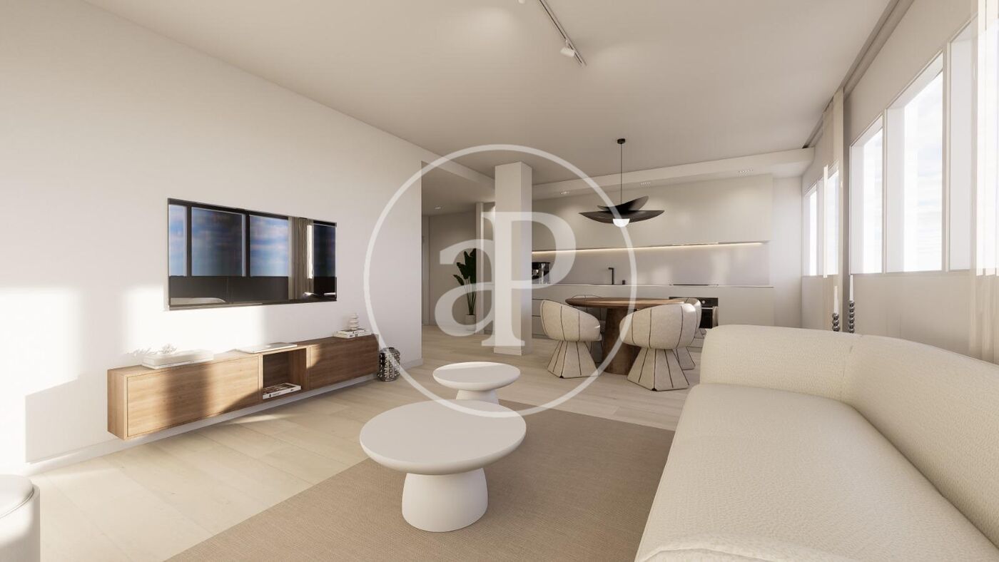 Living room of Flat for sale in  Valencia Capital  with Air Conditioner, Heating and Furnished