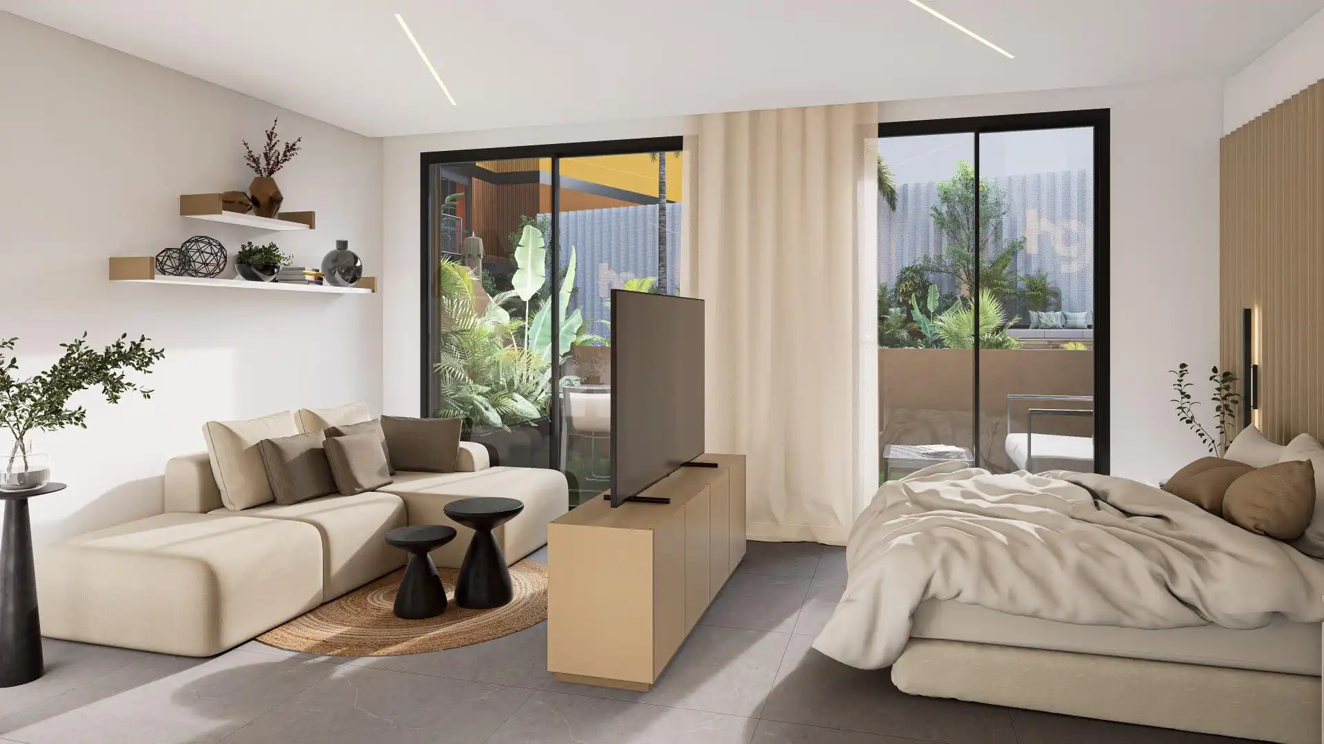 Sala d'estar de Pis en venda en Murcia amb Aire condicionat, Jardí privat i Terrassa