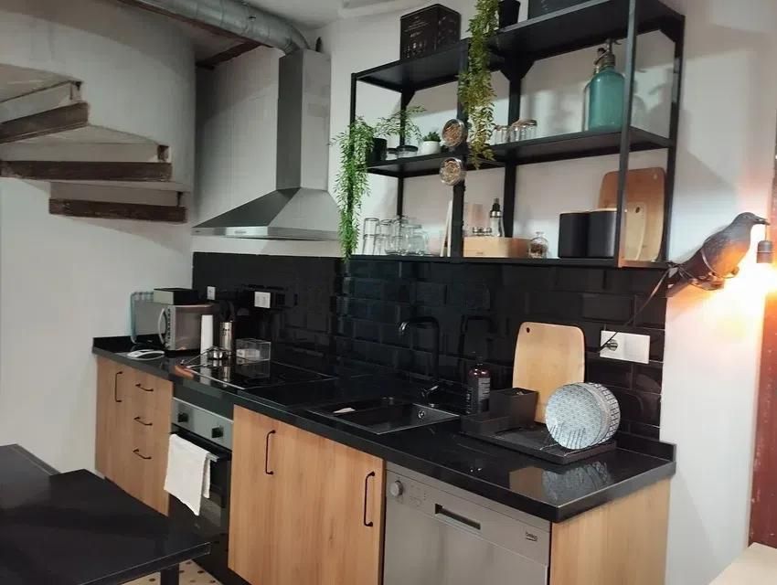 Cuina de Estudi de lloguer en  Granada Capital amb Aire condicionat, Terrassa i Moblat