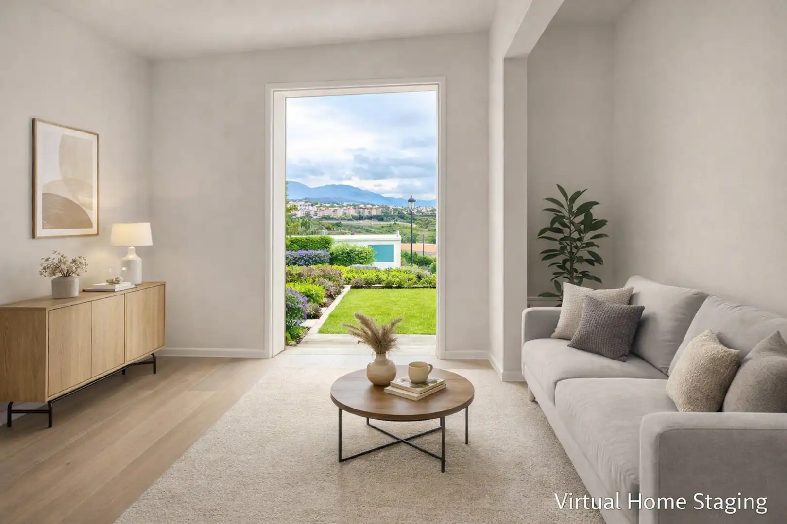 Sala de estar de Casa adosada en venta en Manilva con Jardín privado y Terraza