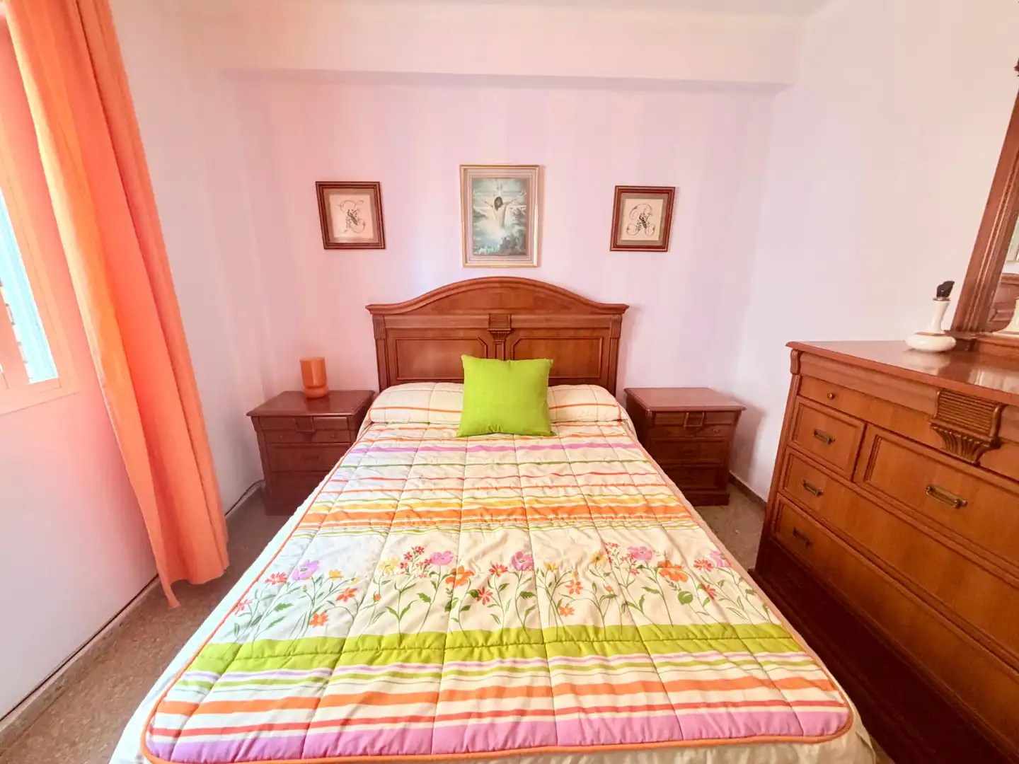 Schlafzimmer von Wohnung zur Miete in Málaga mit Klimaanlage, Heizung und Terrasse