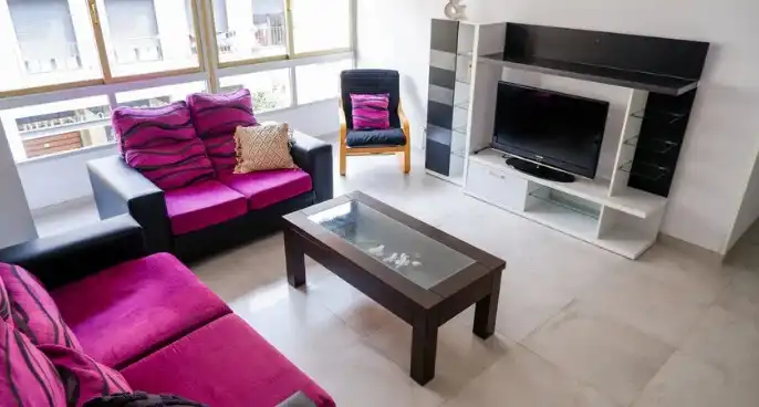 Living room of Flat for rent in Málaga Capital  with Air Conditioner, Furnished and Washing machine