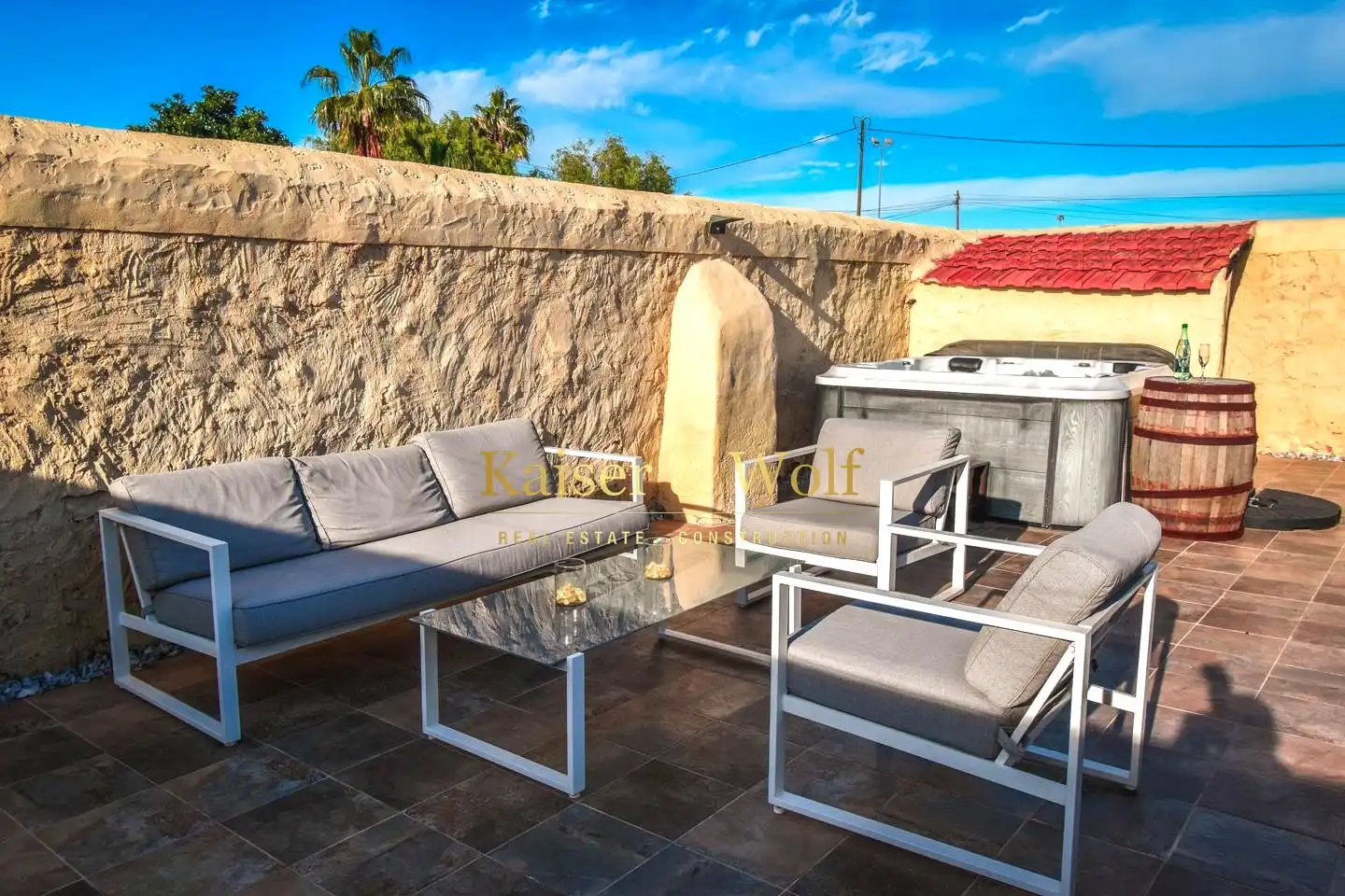 Terraza de Finca rústica en venta en Elche / Elx con Aire acondicionado y Jardín privado