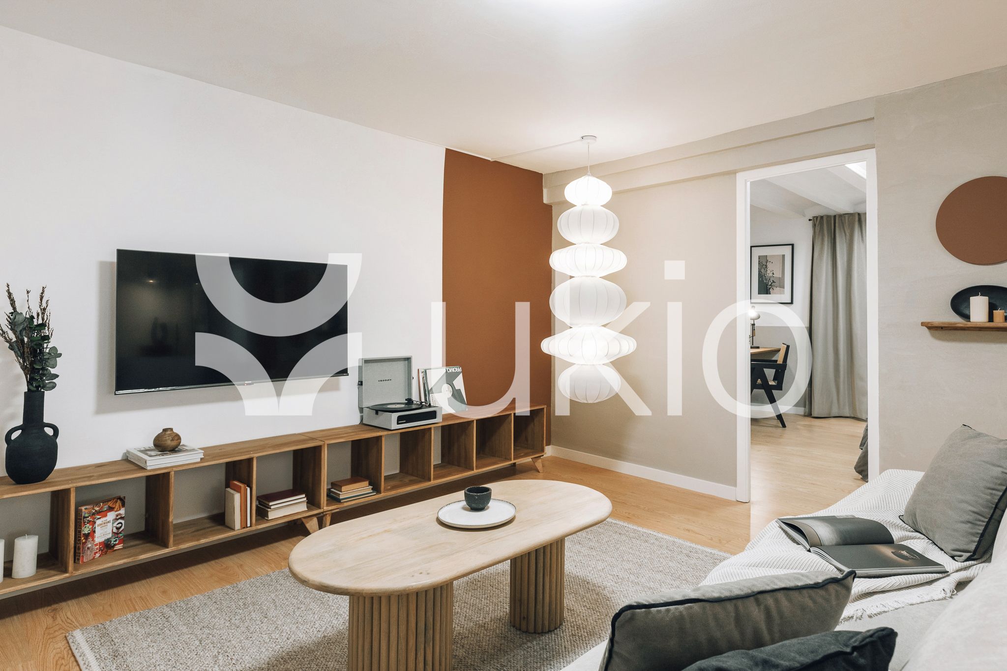 Sala d'estar de Apartament de lloguer en  Barcelona Capital amb Aire condicionat, Calefacció i Moblat