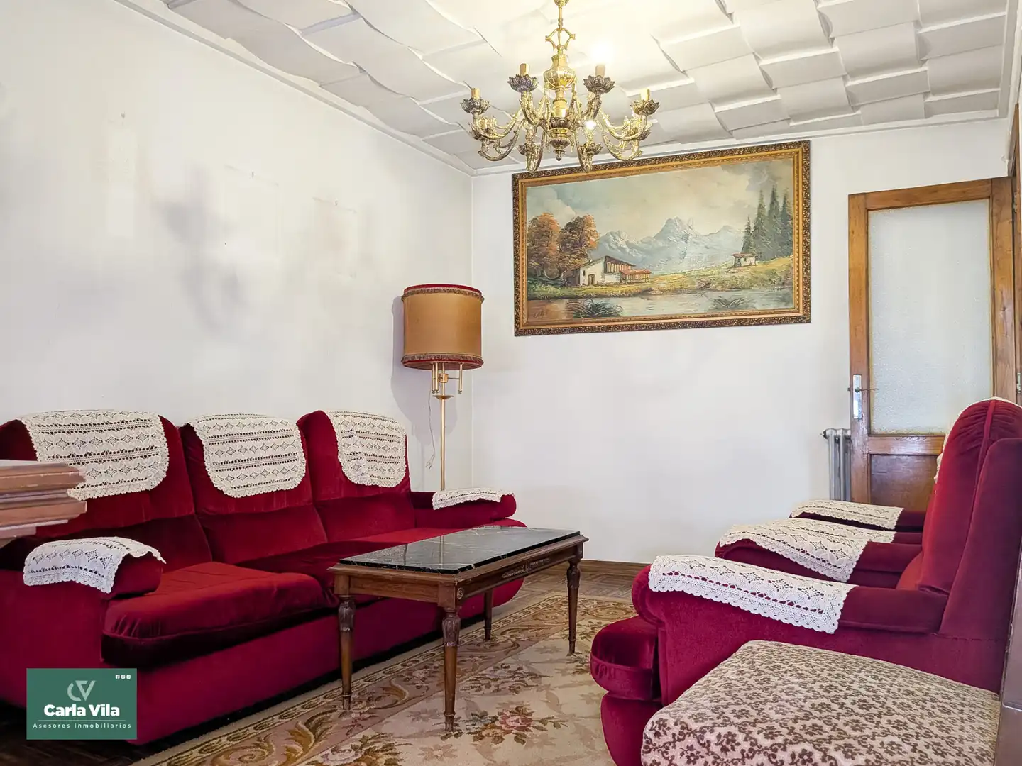 Wohnzimmer von Wohnung zum Verkauf in Lugo mit Heizung, Parkett und Terrasse