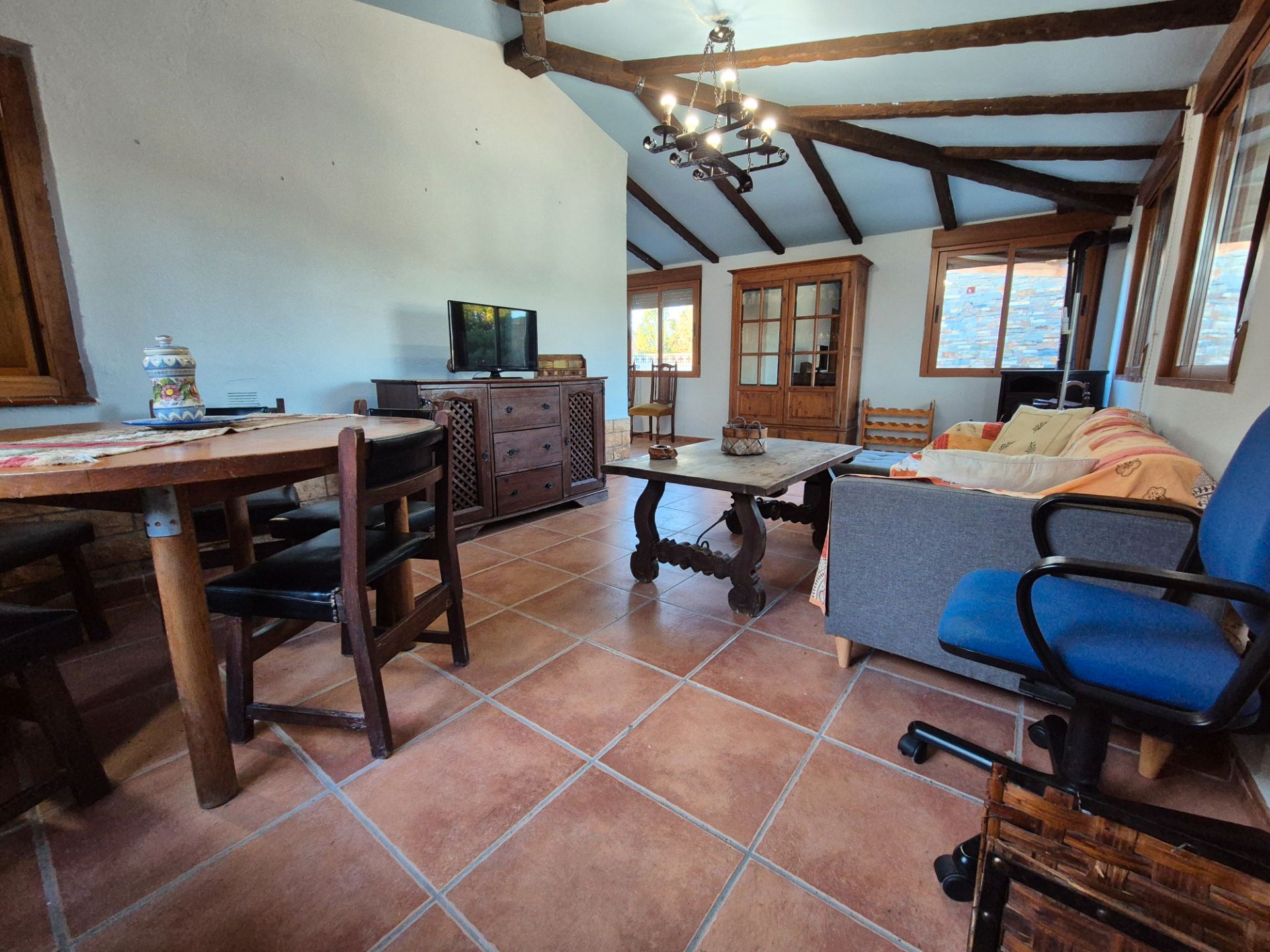 Sala d'estar de Finca rústica en venda en Alfajarín amb Calefacció, Terrassa i Traster