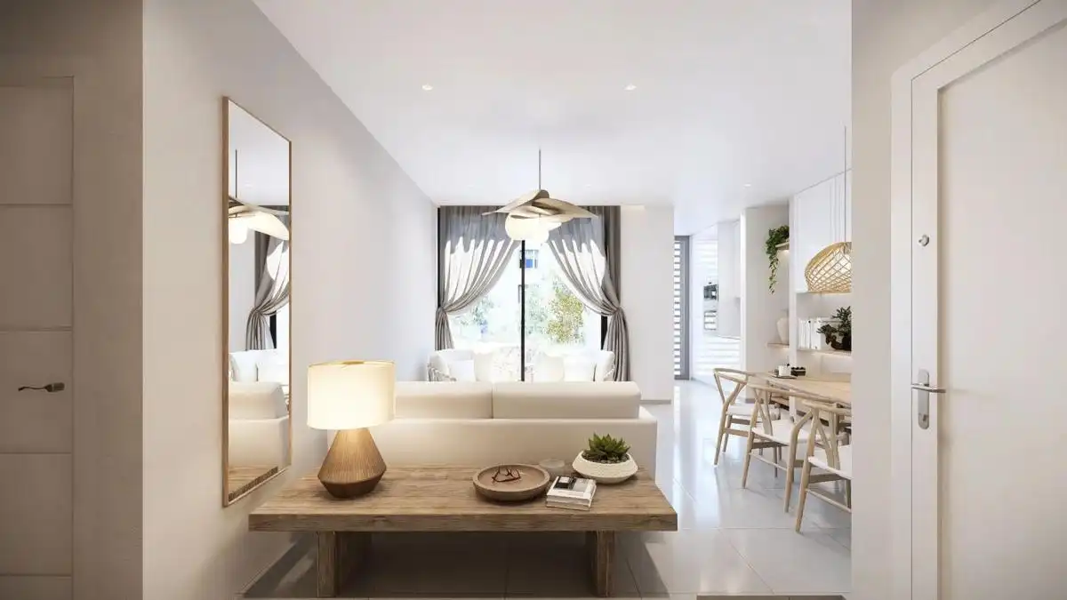 Sala de estar de Piso en venta en Jávea / Xàbia con Jardín privado, Alarma y Piscina comunitaria