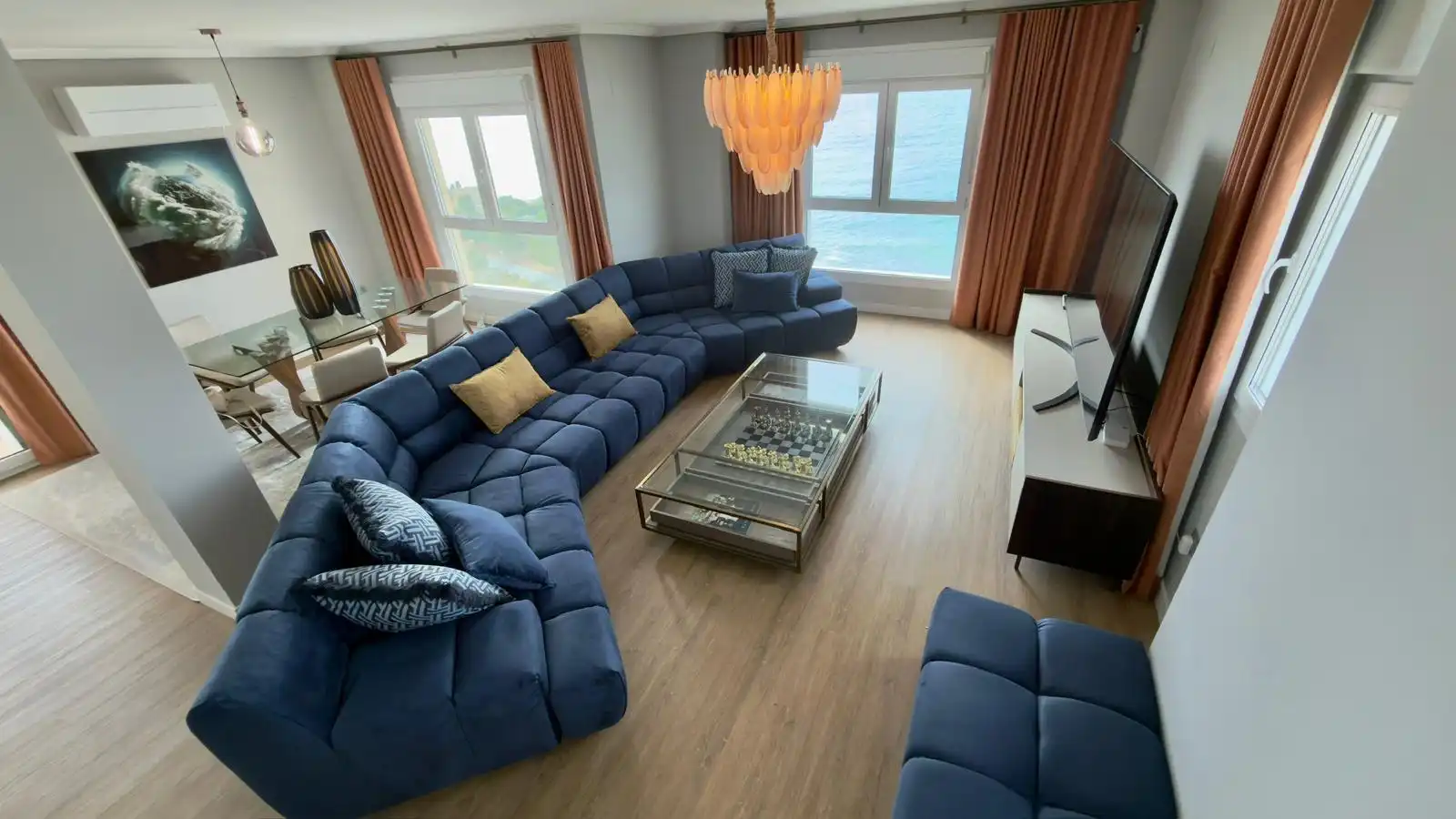 Wohnzimmer von Dachboden zum Verkauf in Villajoyosa / La Vila Joiosa mit Klimaanlage, Privatgarten und Terrasse