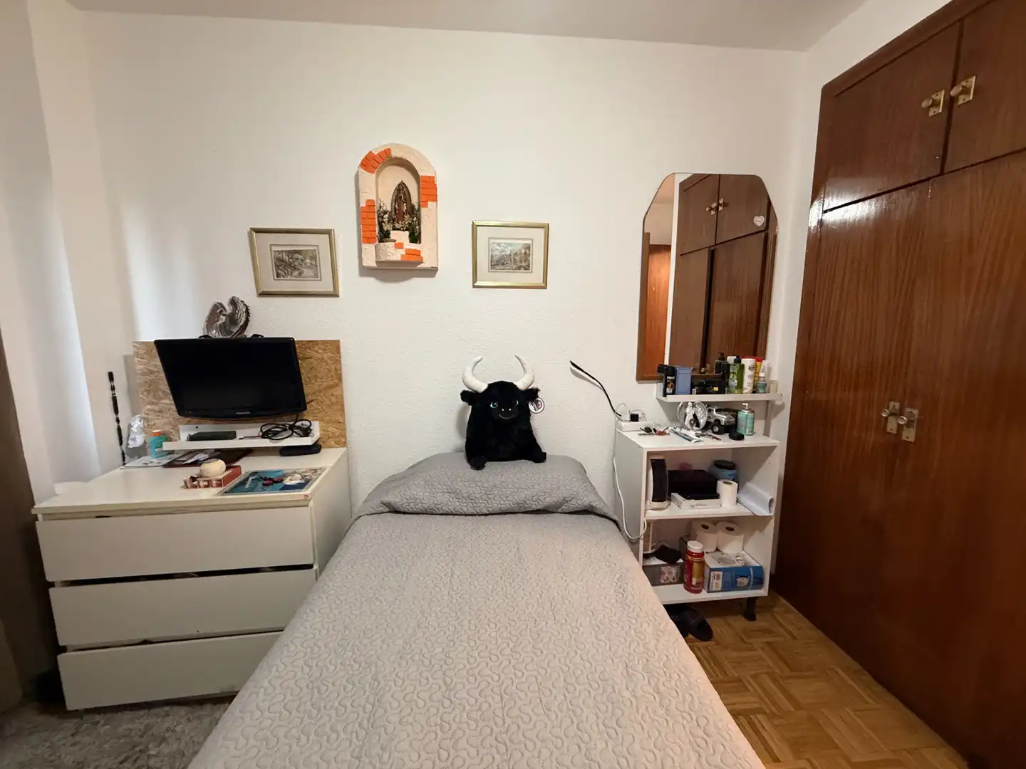 Bedroom of Flat for sale in Madrid  with Heating, Parquet flooring and Terrace