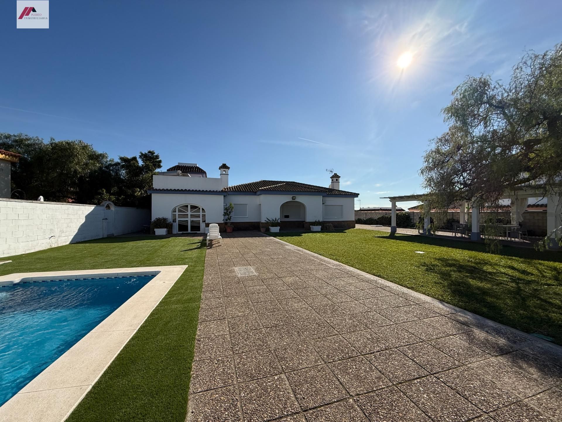 Exterior view of House or chalet to rent in El Puerto de Santa María  with Air Conditioner, Private garden and Swimming Pool