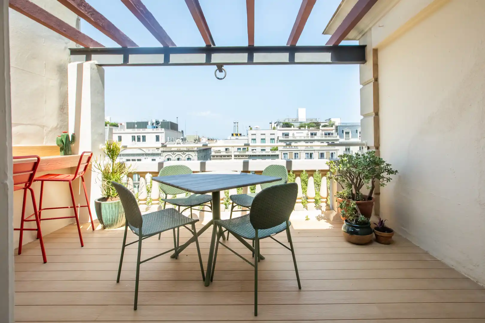 Terrasse von Dachboden zur Miete in  Barcelona Capital mit Klimaanlage, Heizung und Parkett