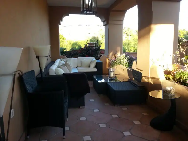 Terraza de Casa o chalet de alquiler en Estepona con Aire acondicionado, Jardín privado y Terraza