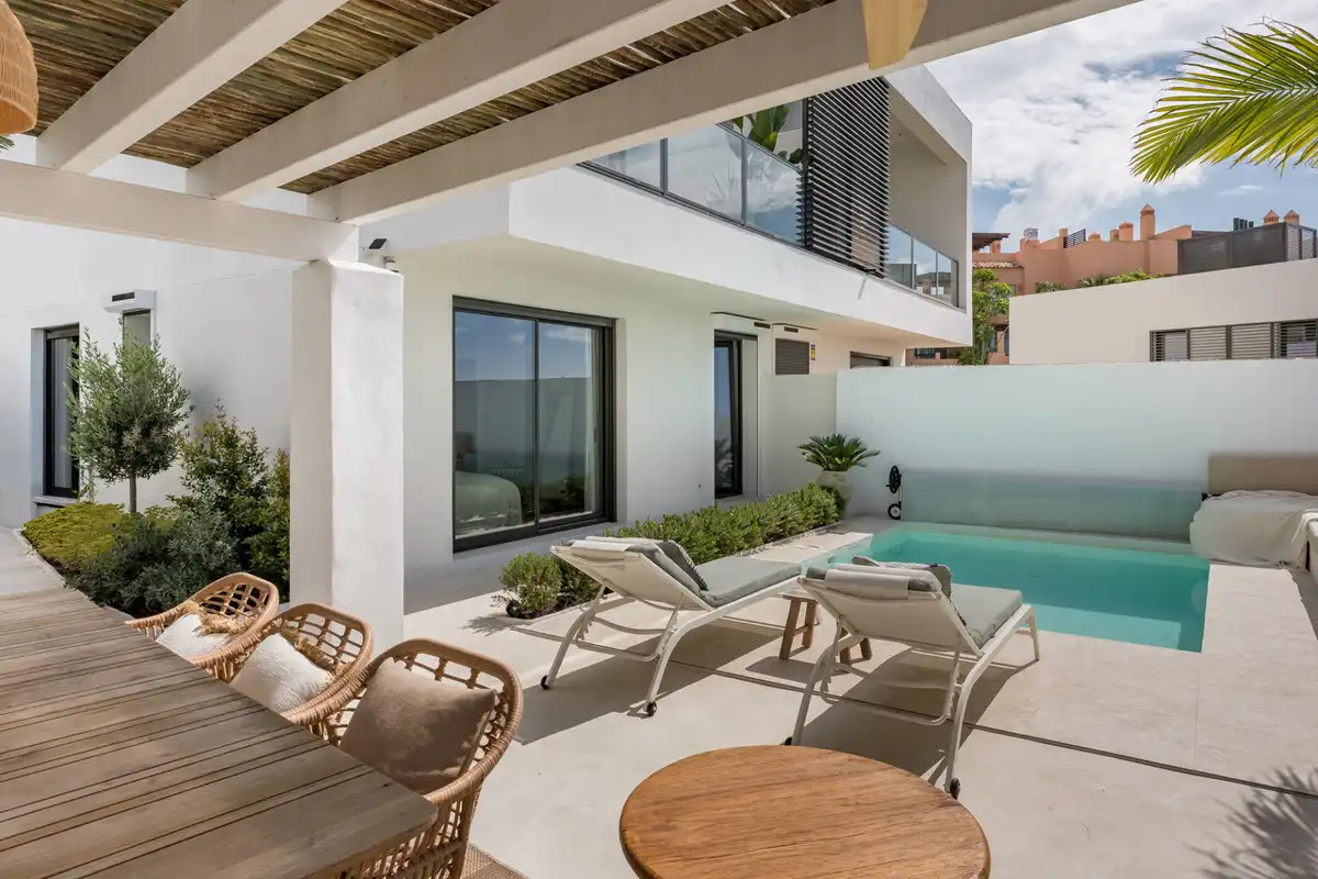 Terrace of Detached homes for sale in Mijas  with Private garden and Swimming Pool