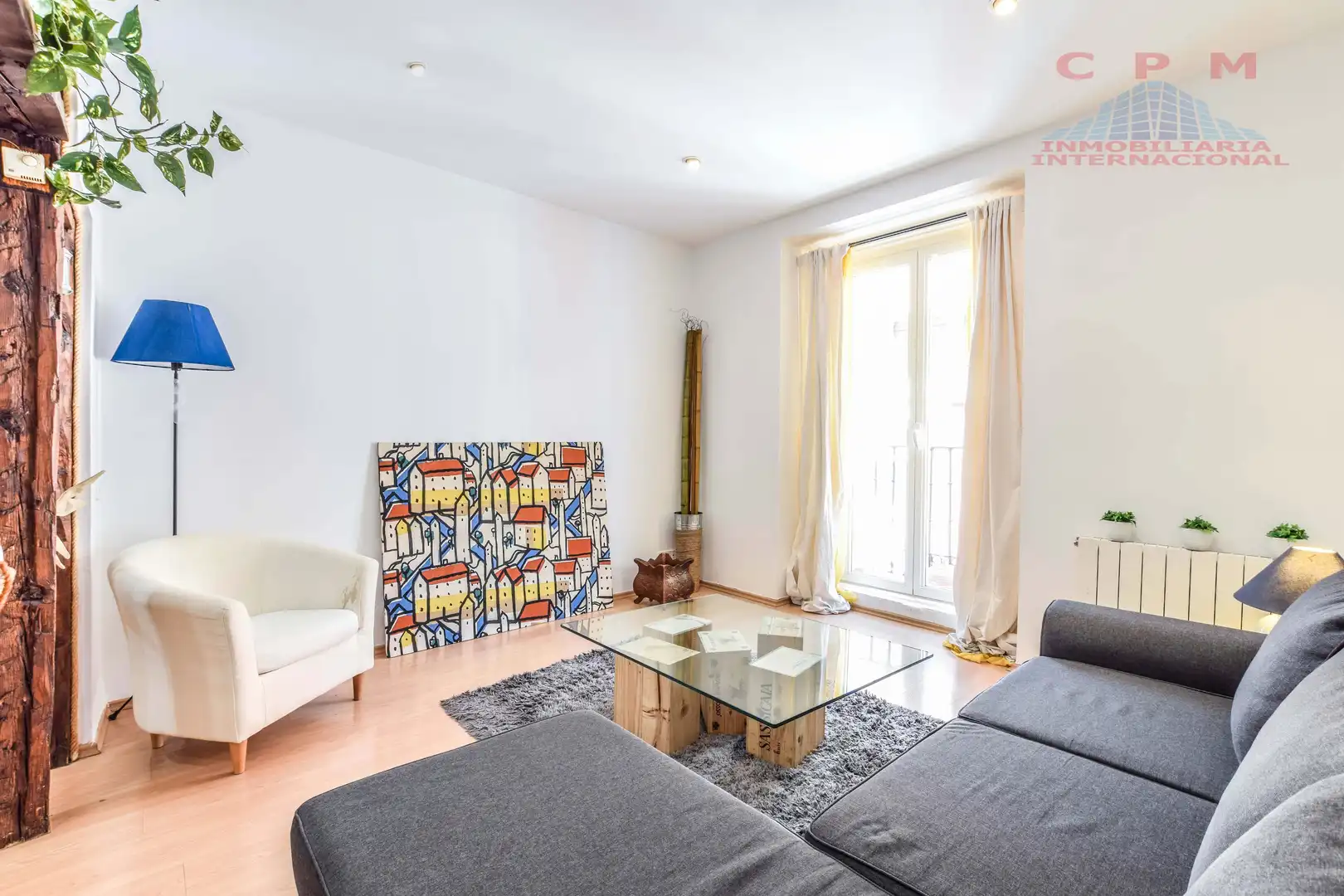 Sala de estar de Piso de alquiler en Madrid con Calefacción, Parquet y Amueblado