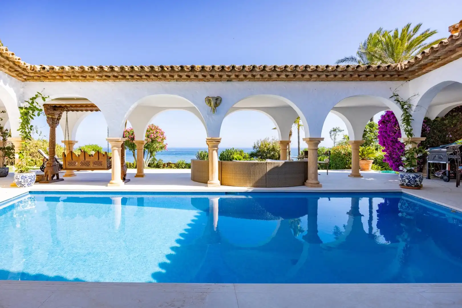 Piscina de Casa o xalet de lloguer en Marbella amb Aire condicionat, Jardí privat i Terrassa