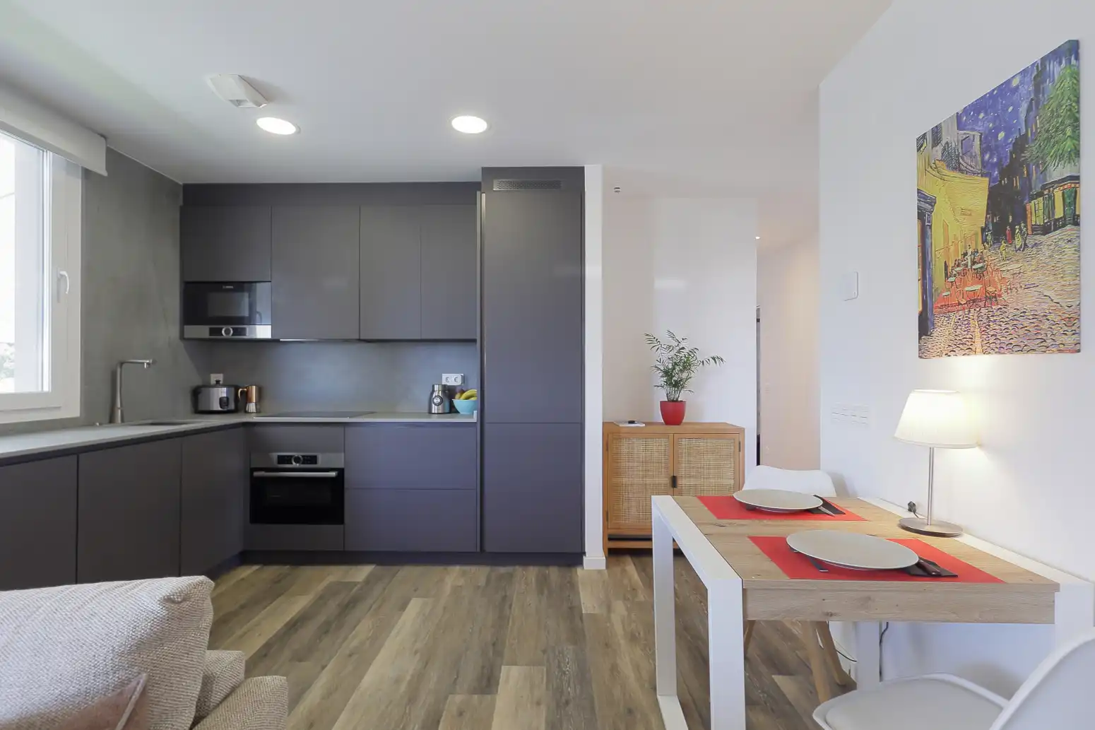 Kitchen of Flat for sale in Gijón   with Heating, Parquet flooring and Terrace