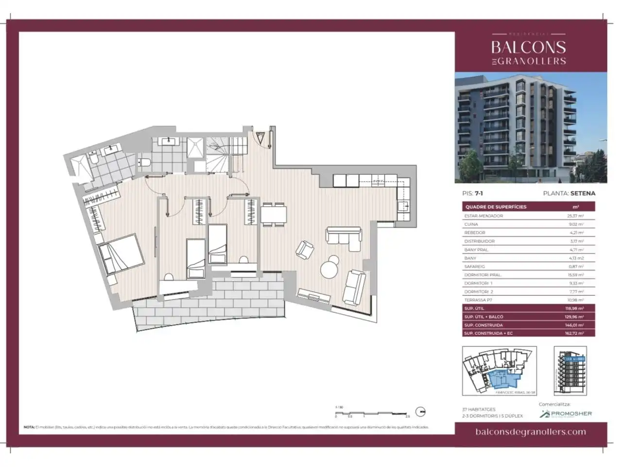 Habitación de Dúplex en venta en Granollers con Aire acondicionado, Calefacción y Terraza