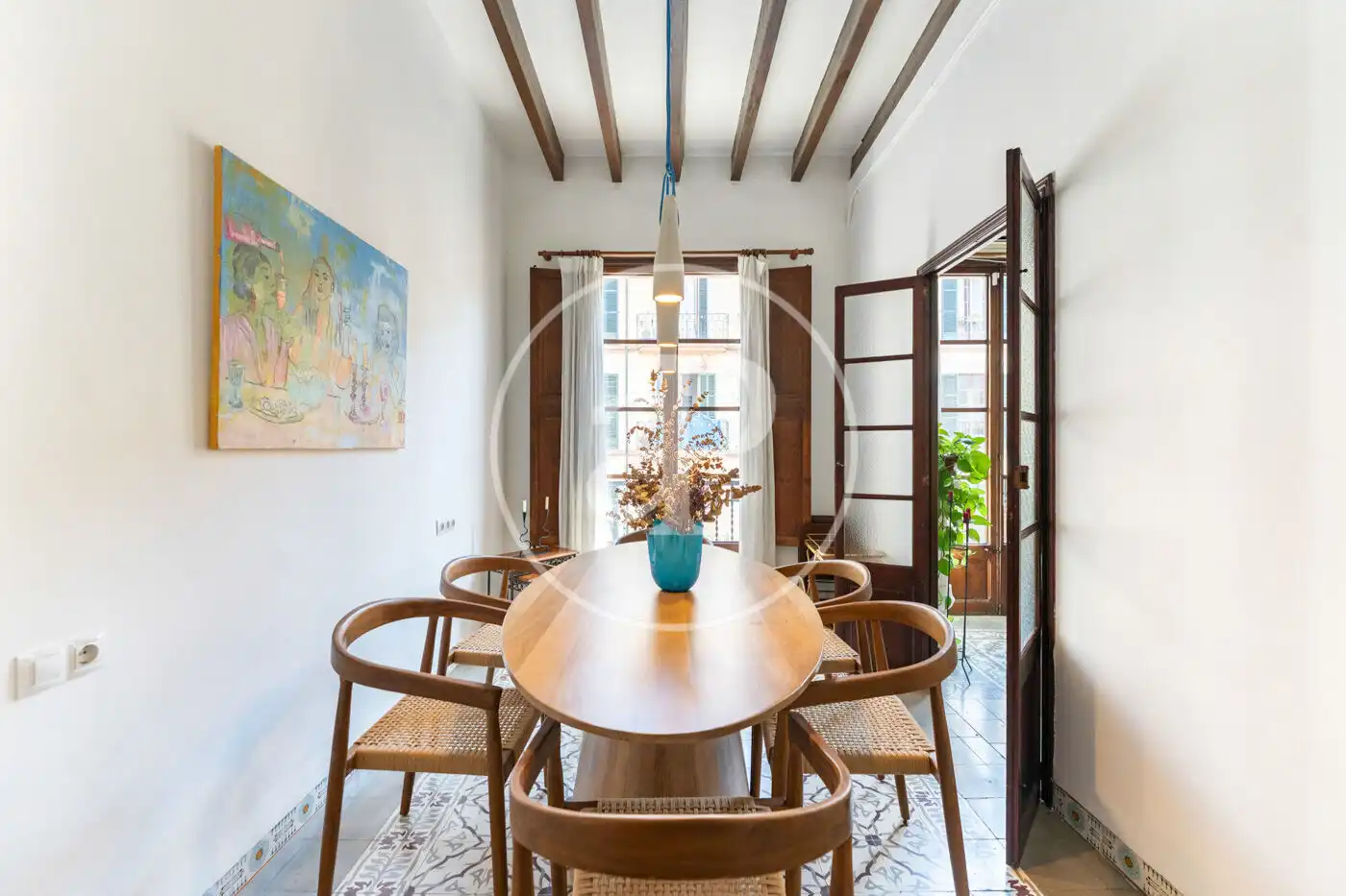 Esszimmer von Wohnung zur Miete in  Palma de Mallorca mit Klimaanlage, Heizung und Möbliert