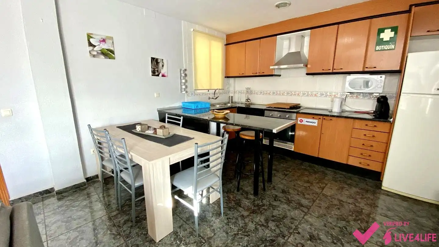 Kitchen of Attic for rent in Valencia  with Air Conditioner, Terrace and Furnished