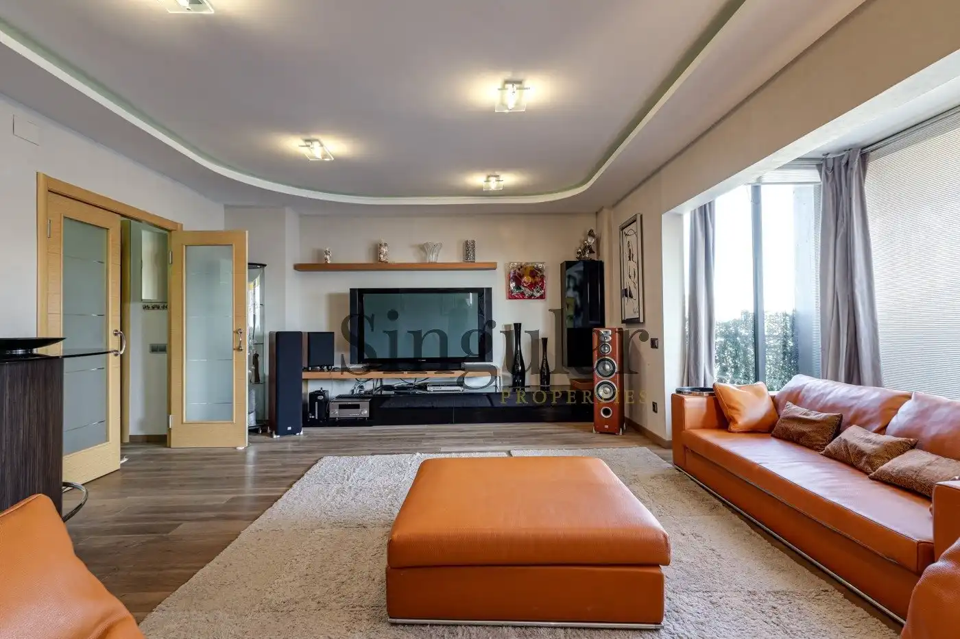 Wohnzimmer von Dachboden zur Miete in Barcelona mit Klimaanlage, Heizung und Privatgarten