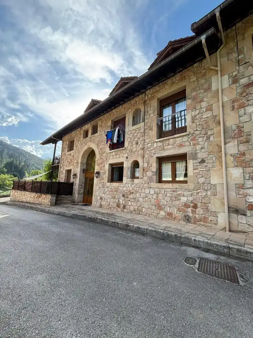 Vista exterior de Pis de lloguer en Camaleño amb Jardí privat, Parquet i Moblat