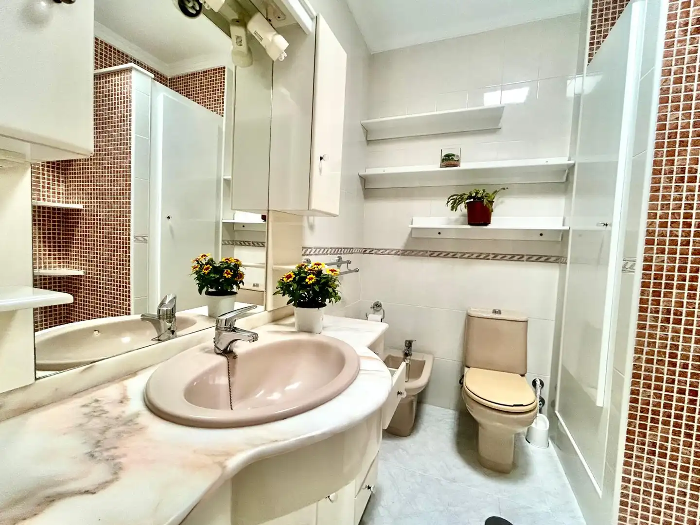 Baño de Casa adosada en venta en Roquetas de Mar con Aire acondicionado, Calefacción y Jardín privado