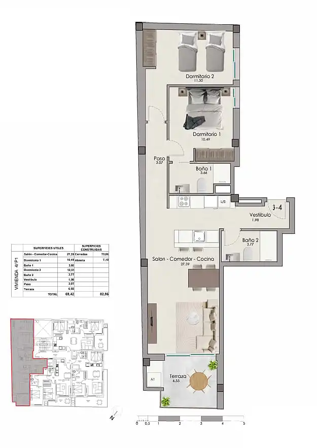 Apartament amb terrassa en venda a Santa Pola ciudad, imagen 22