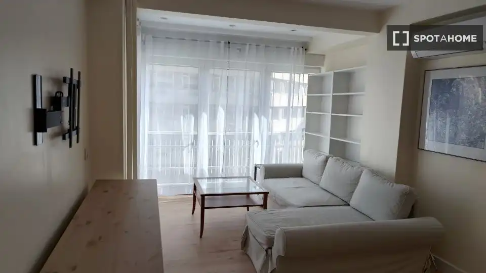 Living room of Flat for rent in Madrid  with Air Conditioner, Heating and Furnished